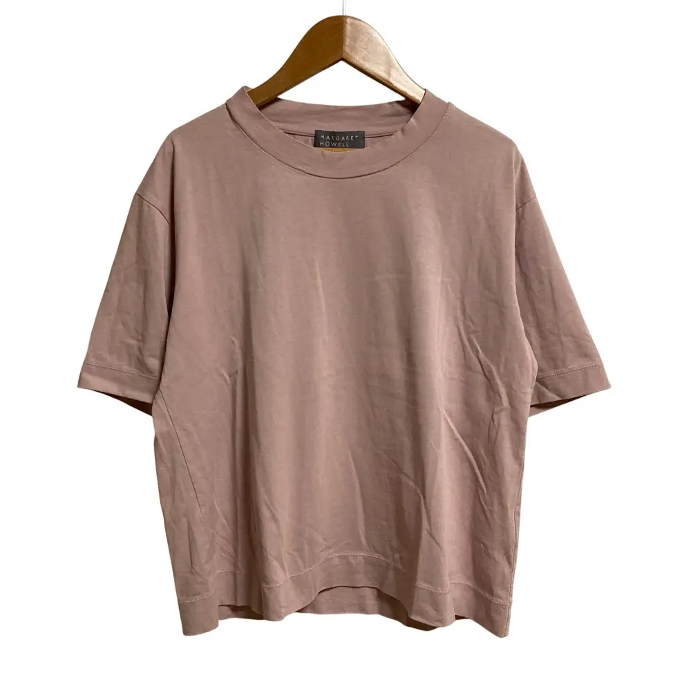 24SS MARGARET HOWELL マーガレットハウエル LIGHT DENSE COTTON JERSEY Tシャツ サイズ2 ピンク