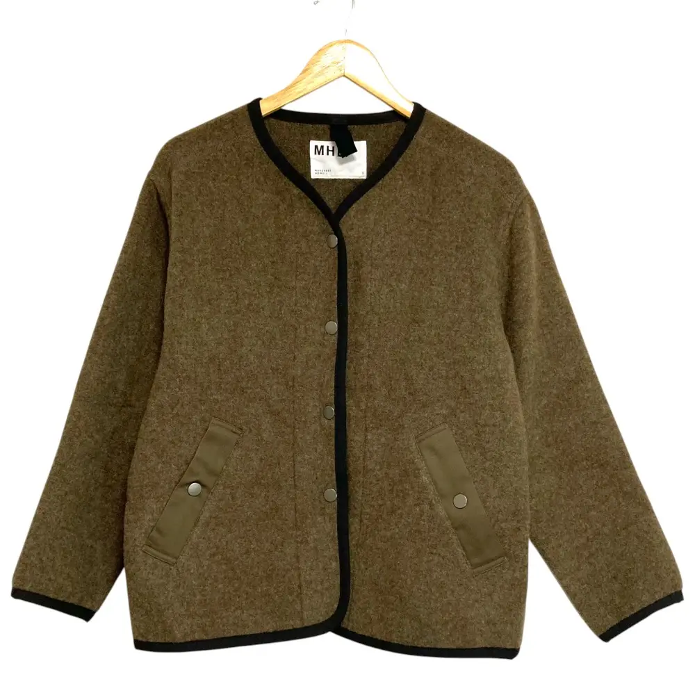 25AW MHL. マーガレットハウエル SOFT WOOL FLEECE BLOUSON ジャケット 595-5225209 サイズ1 ブラウン