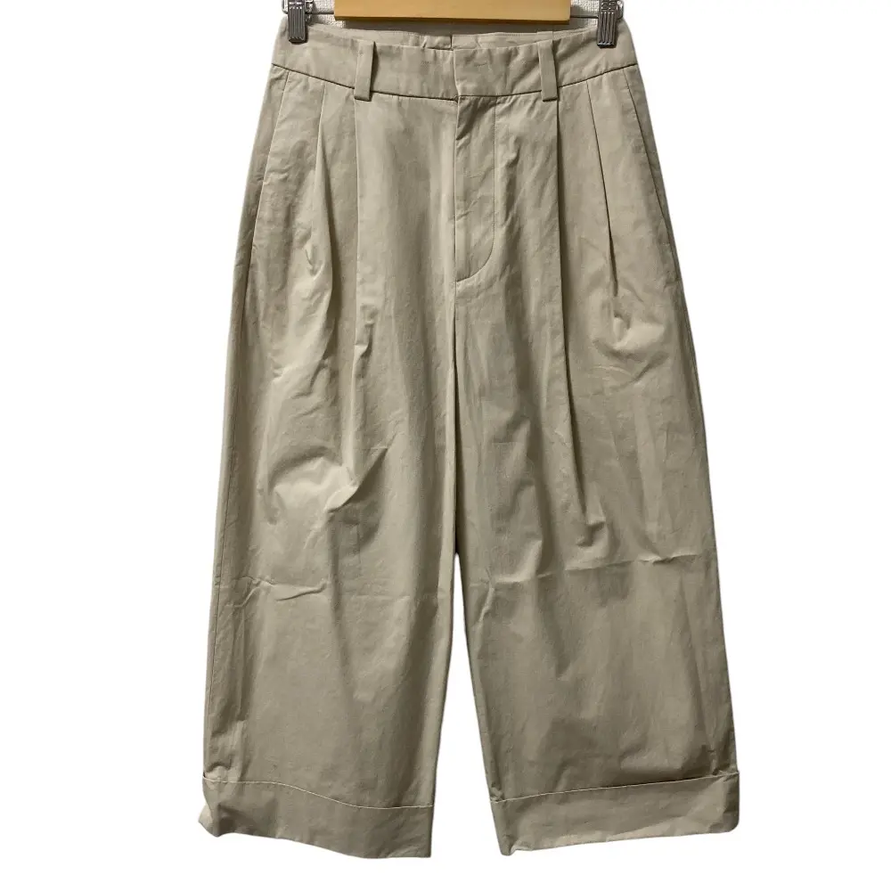 25AW MHL. MARGARET HOWELL マーガレットハウエル CRISP COTTON TWILL トラウザー ワイドパンツ サイズ1 ベージュ