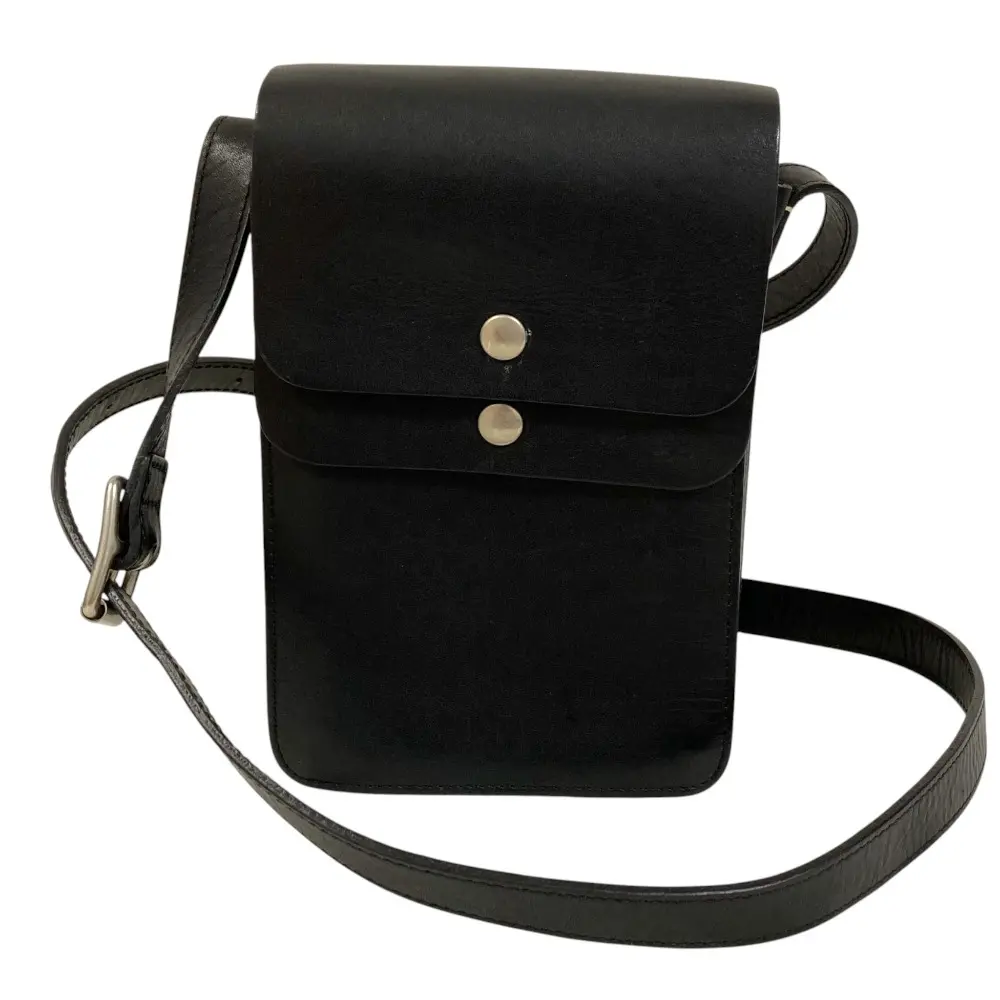 25SS MARGARET HOWELL マーガレットハウエル VEGITABLE TANNED LEATHER ショルダーバッグ 578-4171001 ブラック