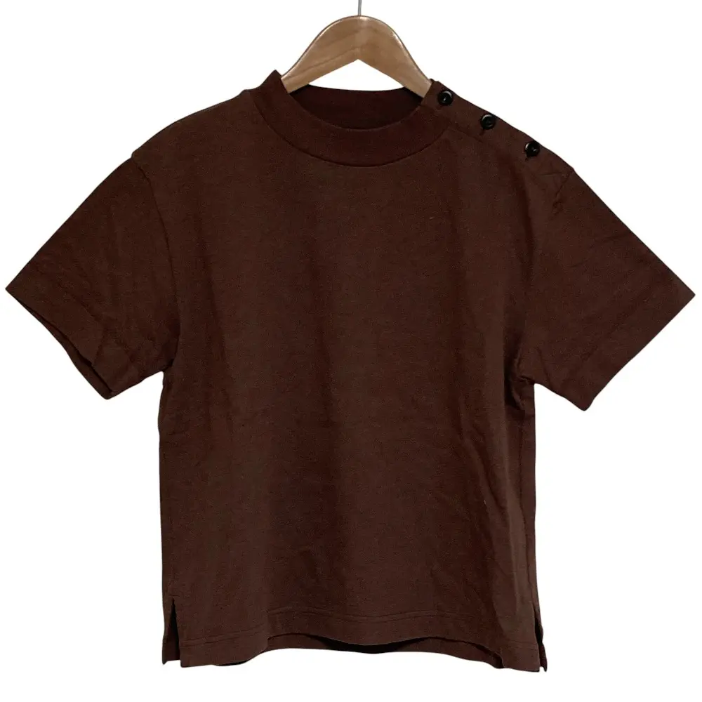 25SS MHL MARGARET HOWELL マーガレットハウエル WORN LIGHT COTTON JERSEY Tシャツ 595-5168505 サイズ2 ブラウン