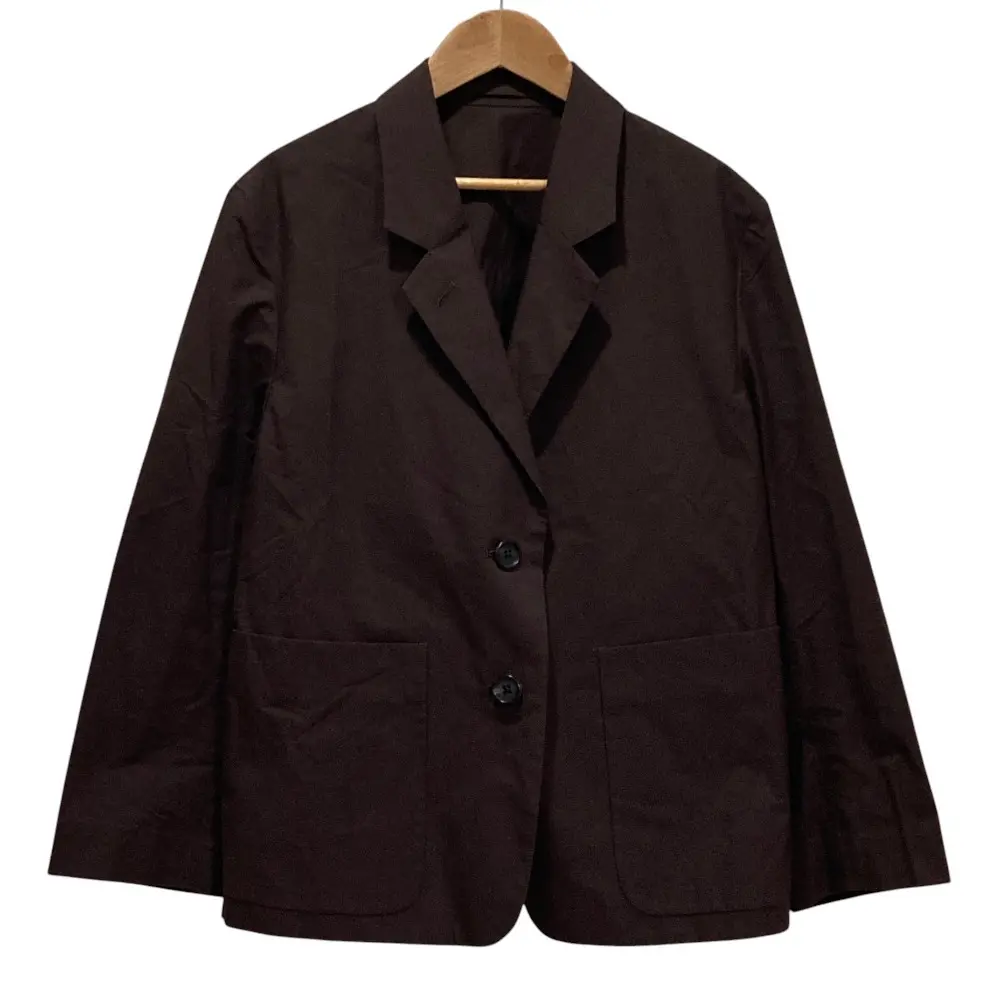 24SS MARGARET HOWELL マーガレットハウエル コットン シルクブレンド 2B テーラードジャケット 2 ブラウン
