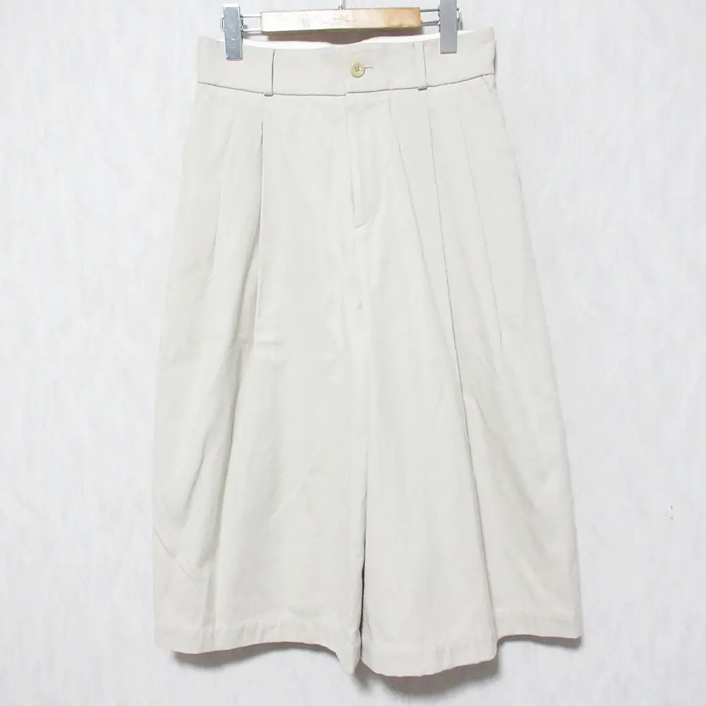 MARGARET HOWELL マーガレットハウエル YARN DYE HEAVY COTTON TWILL ワイド ガウチョパンツ サイズ3 ライトベージュ