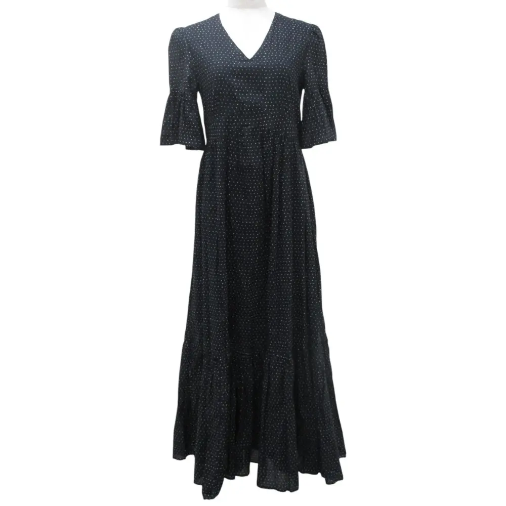 24SS MARIHA マリハ すずらんのドレス Sparkles ドット柄 ベルスリーブ ワンピース 36 ブラック ホワイト