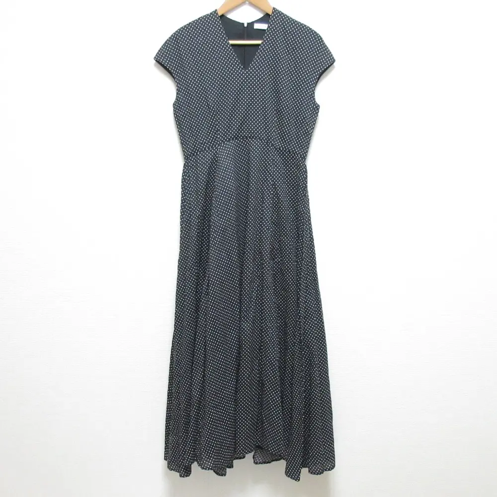 MARIHA マリハ 春の月のドレス フレンチスリーブ フレアワンピース サイズ38 ネイビー