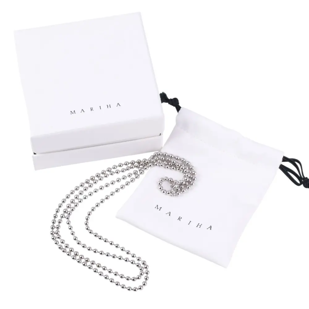 MARIHA マリハ Silent Rain サイレントレイン ロング ネックレス スモール ボールチェーン シルバー925