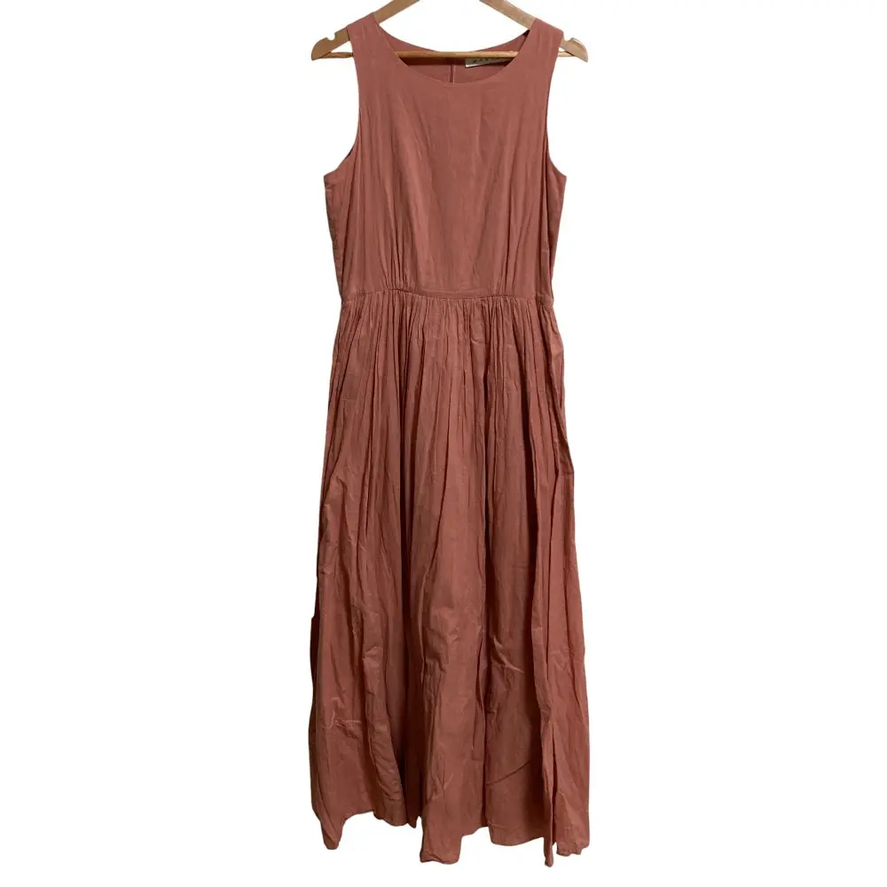 MARIHA マリハ 夏のレディのドレス ノースリーブ ロング マキシ丈 ギャザーワンピース サイズ38 ピンク