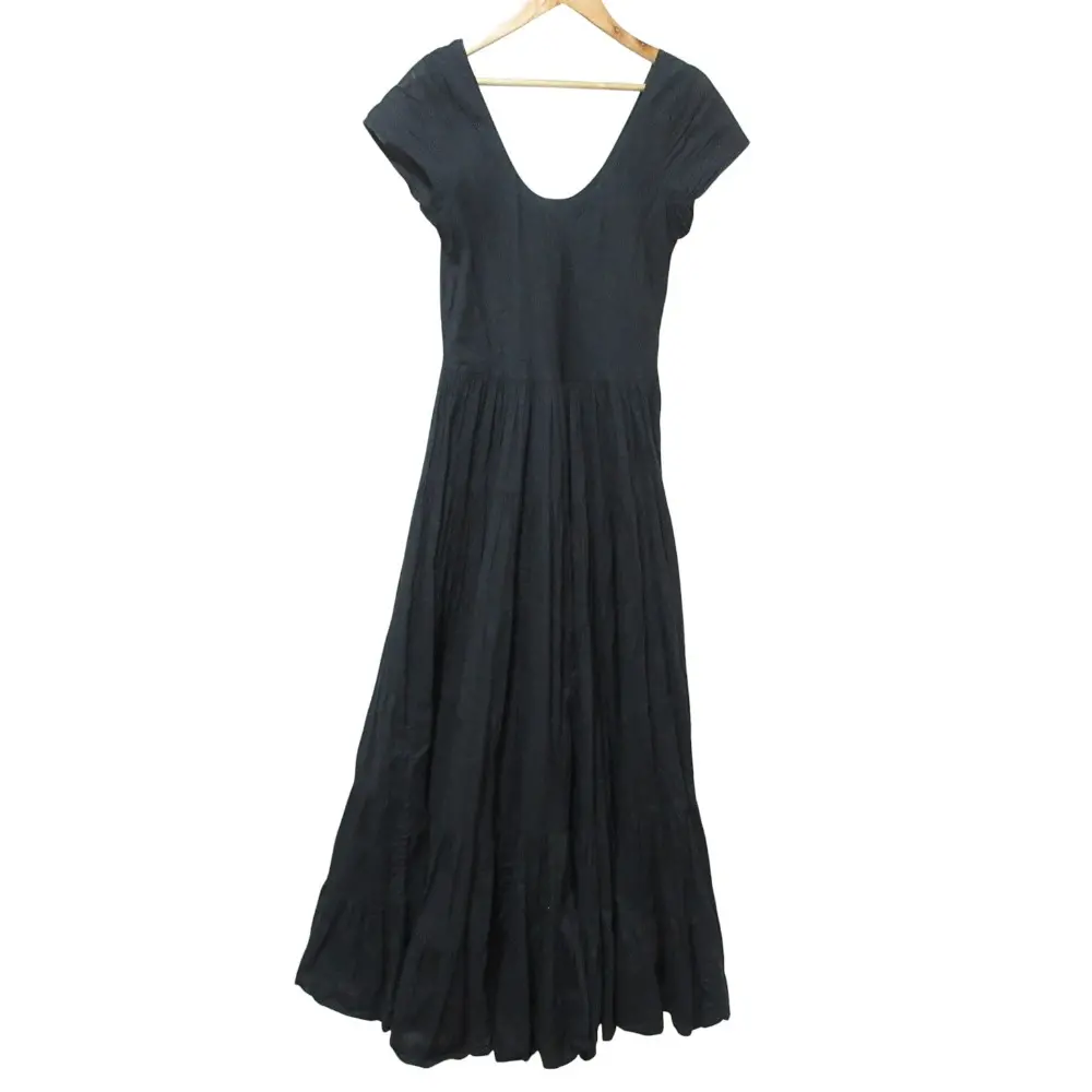 MARIHA マリハ フレンチスリーブ ロング ティアードドレス ワンピース ブラック