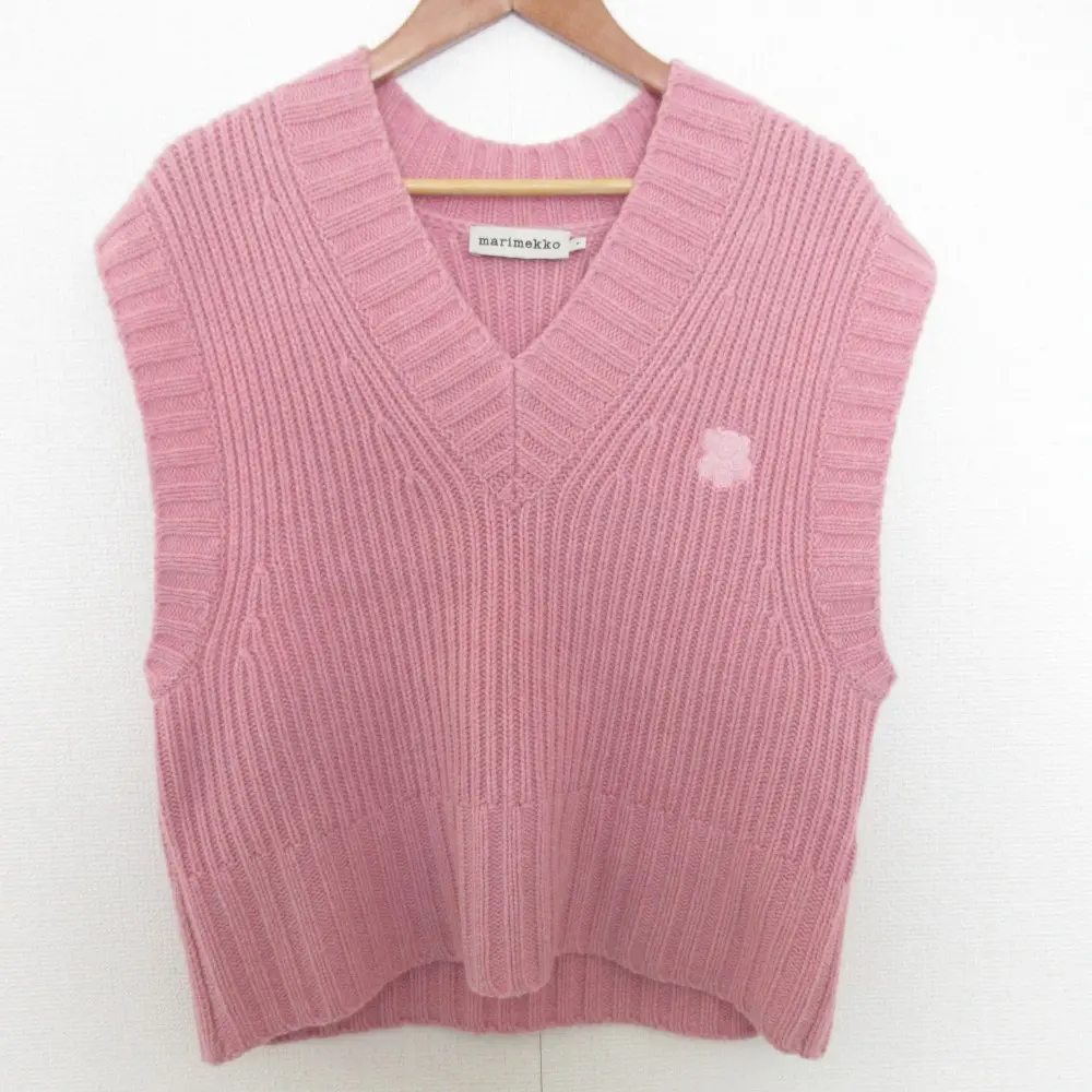 22AW marimekko マリメッコ Sigdis Unikko Placement ニットベスト サイズS ピンク