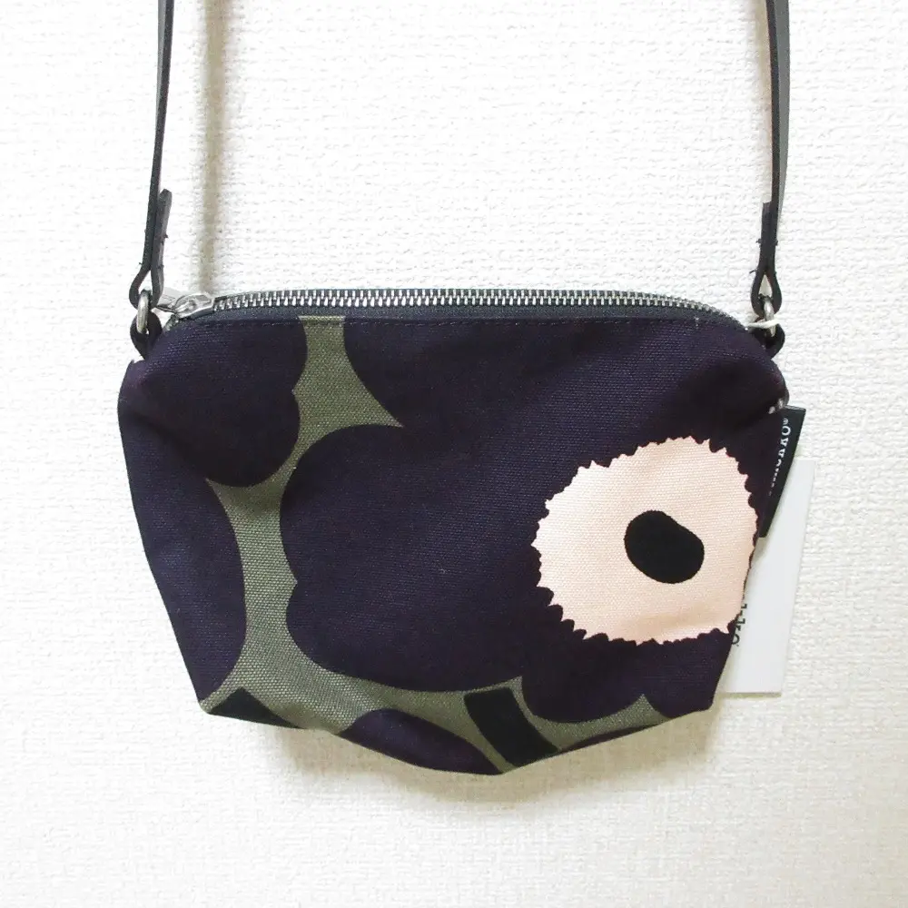 marimekko マリメッコ HELI PIENI UNIKKO Olkalaukku ヘリ ウニッコ ショルダーバッグ ショルダーポーチ カーキ×パープル