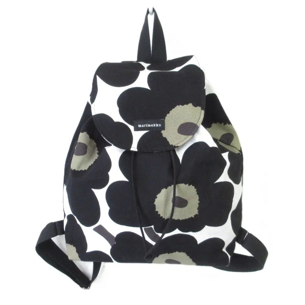 marimekko マリメッコ ウニッコ バックパック リュックサック ブラック×ホワイト