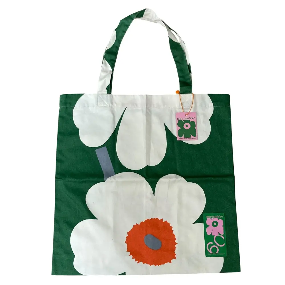 Marimekko マリメッコ Unikko ウニッコ 60TH アニバーサリー キャンバス トートバッグ グリーン