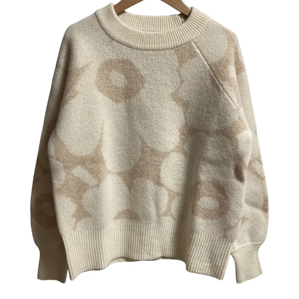 marimekko マリメッコ ウニッコ ジャガード ニット プルオーバー セーター サイズS ベージュ