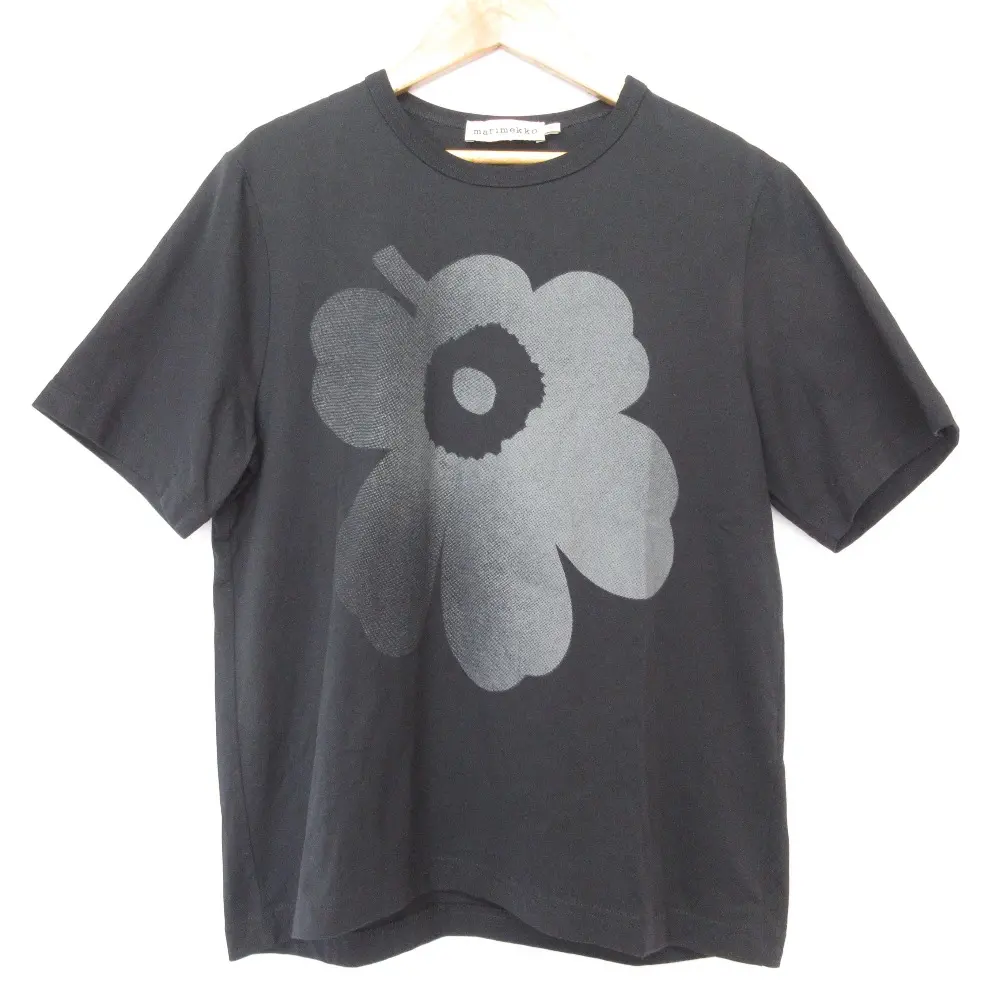 marimekko マリメッコ kioski Erna Unikko ウニッコ プリント 半袖 Tシャツ カットソー 52254594823 Sサイズ ブラック