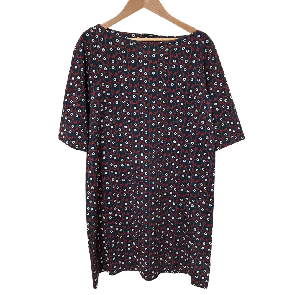 marimekko マリメッコ KRISTAL カットソーワンピース Lサイズ レッド ネイビー
