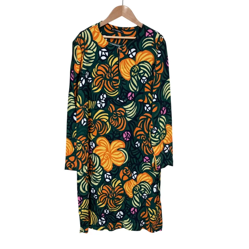 marimekko マリメッコ トルスタイ レーヨンドレス ワンピース サイズ40 グリーン