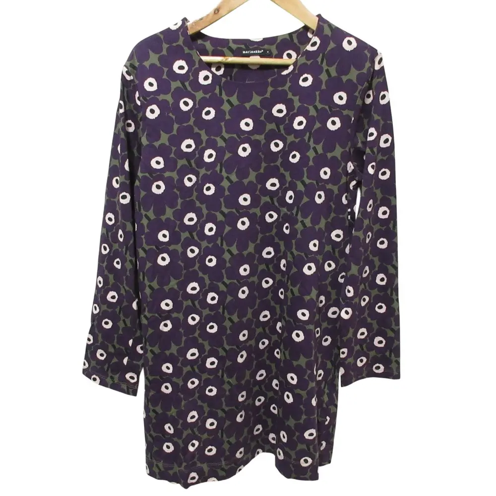 Marimekko マリメッコ TARIA ウニッコ プリント ロングカットソー チュニック S パープル