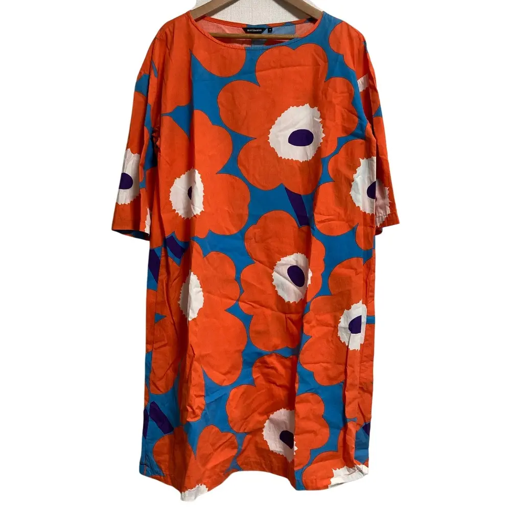 marimekko マリメッコ TARIKA UNIKKO ウニッコ ロングワンピース サイズ34 オレンジ