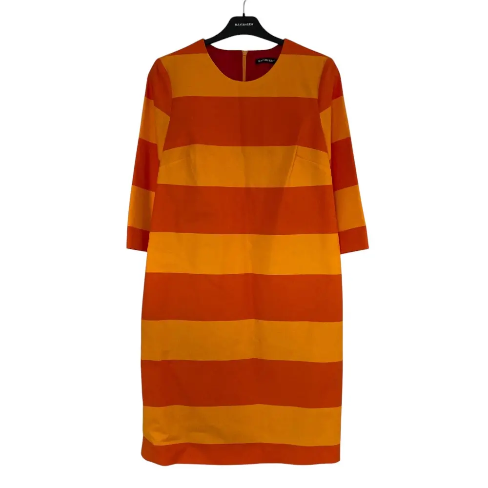 Marimekko マリメッコ ボーダー ワンピース 38 オレンジ イエロー