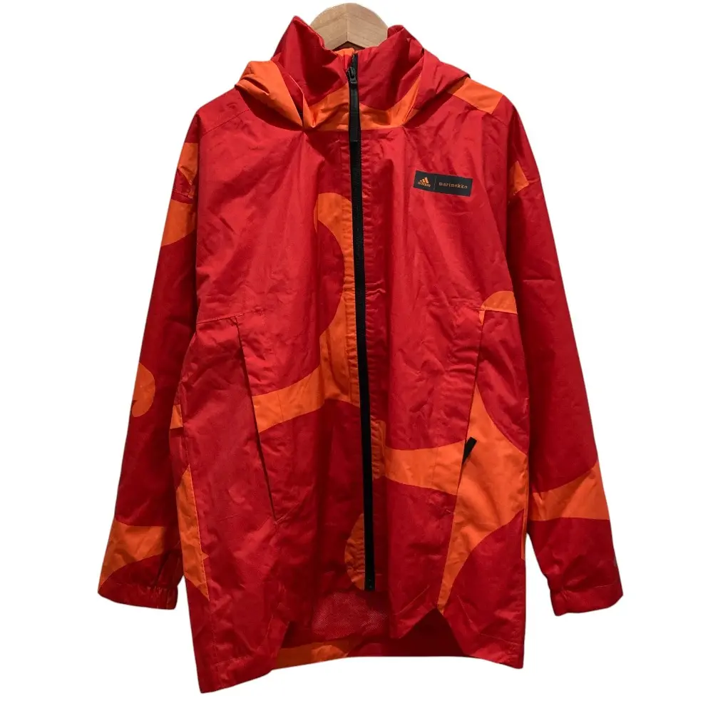 adidas × marimekko アディダス マリメッコ コラボ RAIN. RDY ウインドブレーカー レインジャケット M レッド オレンジ