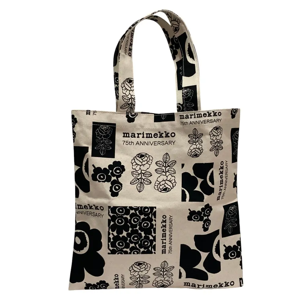 Marimekko マリメッコ 75TH Anniversary トートバッグ ブラック キナリ