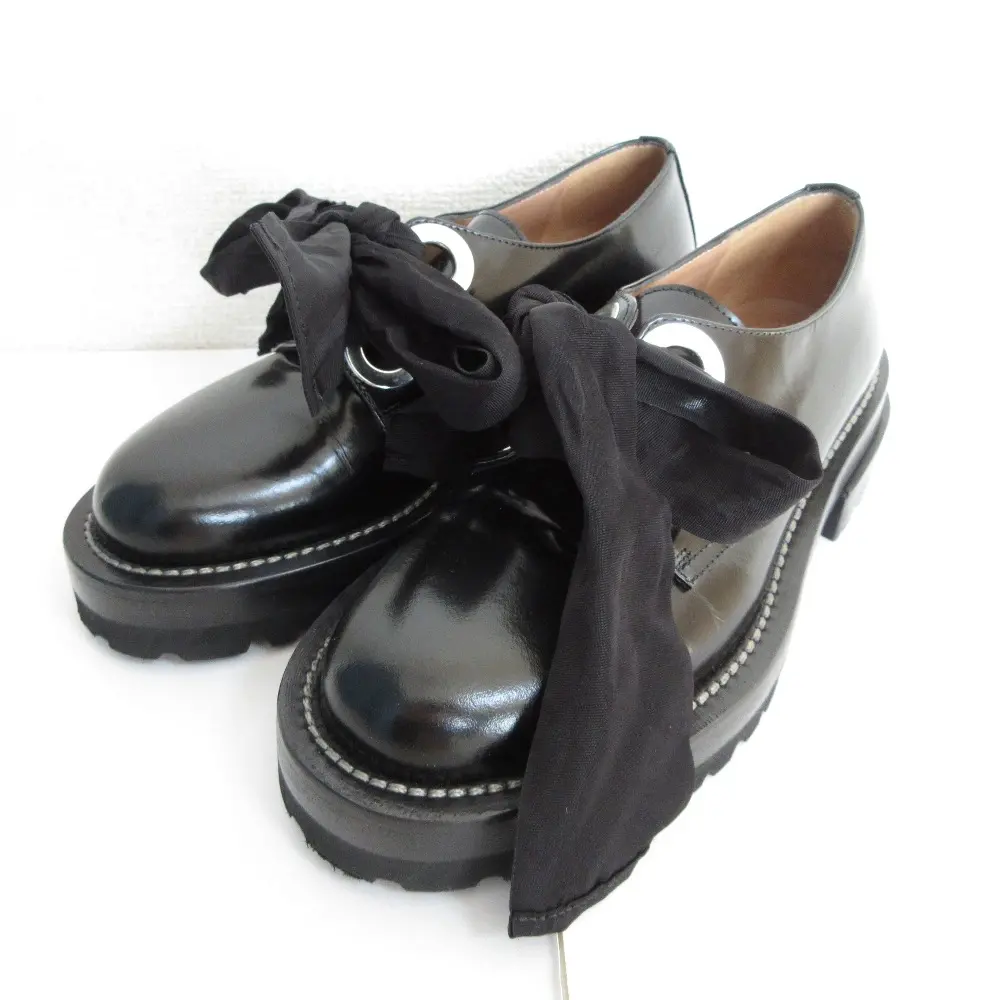 MARNI マルニ レザー リボン レースアップ ドレスシューズ ダービーシューズ 23～23.5cm相当 ブラックの買取実績【2024年10月買取】