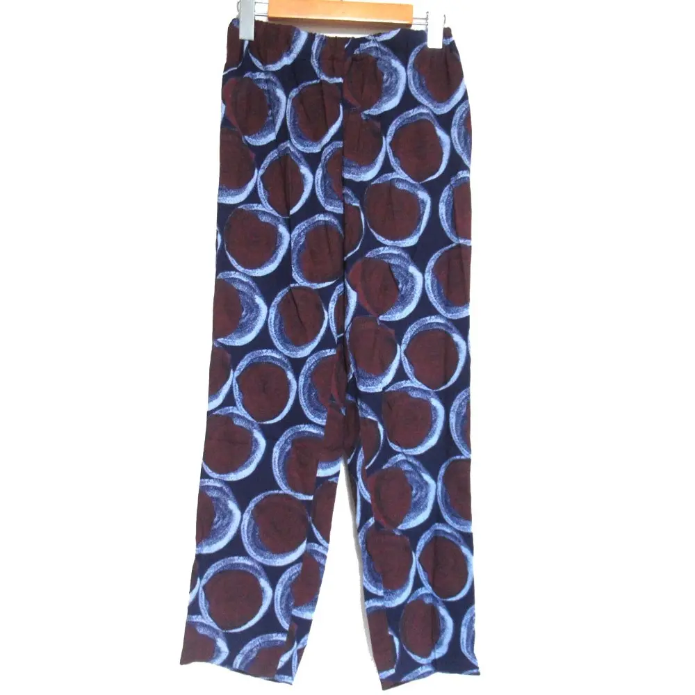 MARNI マルニ 総柄 ストレッチ イージーウエスト テーパードパンツ PAMA014A02TV713 36サイズ ネイビー×ブラウン