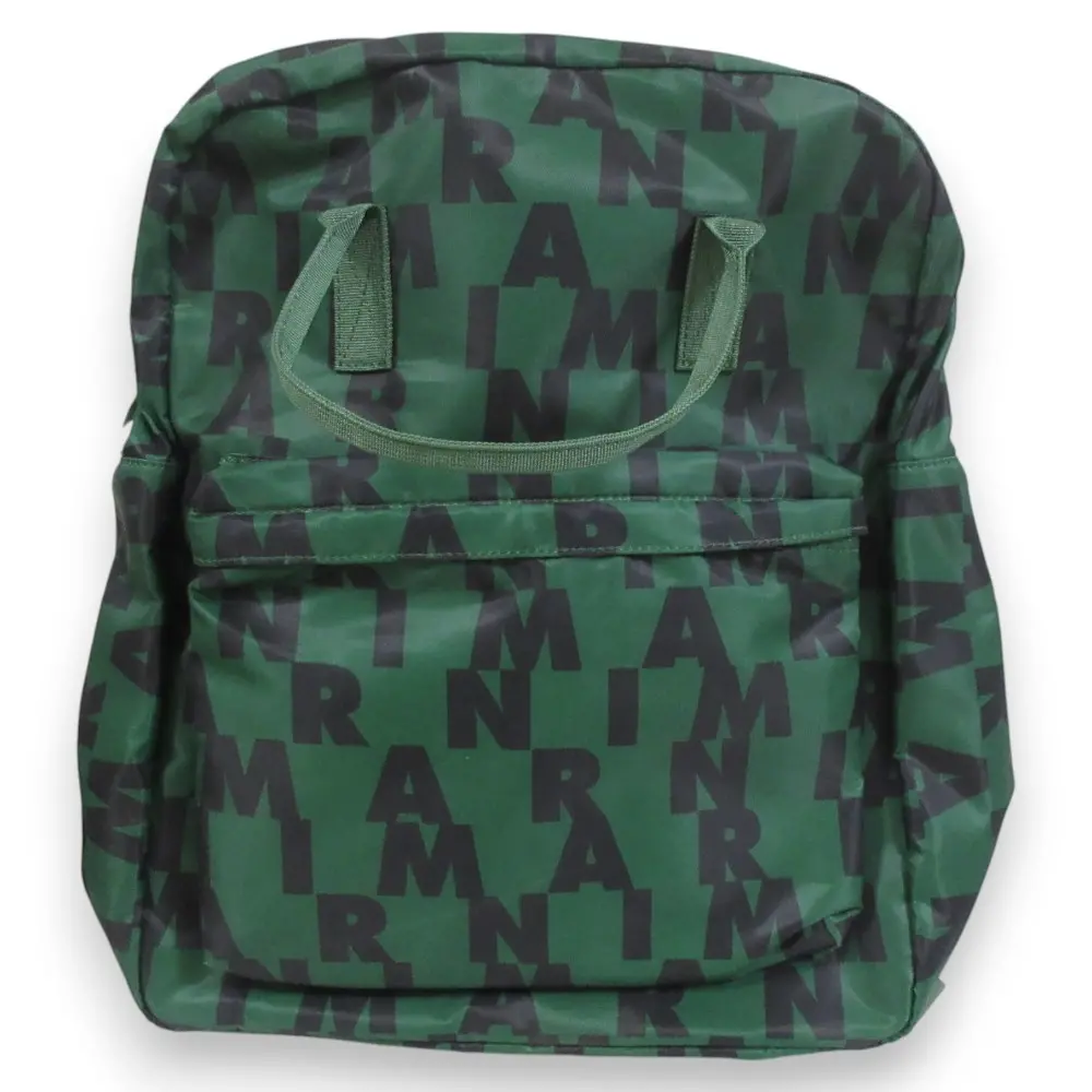 MARNI マルニ ロゴ総柄 リュック バックパック M00633 グリーン×ブラック