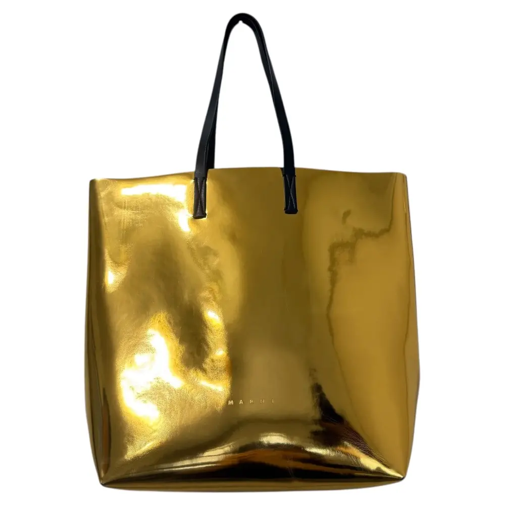 MARNI マルニ コーティングフェイクレザー トートバッグ ゴールドカラー