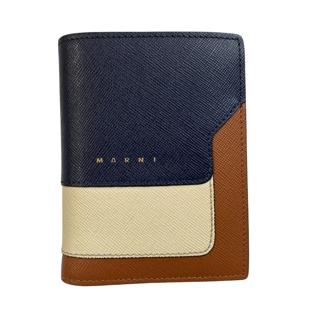 MARNI マルニ サフィアーノレザー カラーブロック バイフォールドウォレット 二つ折り財布 PFMOQ14U13 マルチカラー