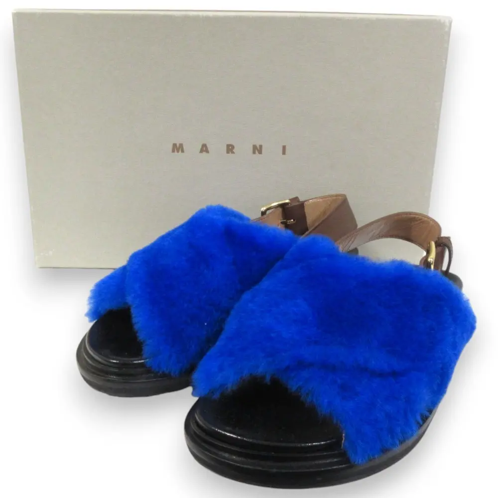MARNI マルニ フスベット ボアクロス サンダル 35 約22cm ブルー×ブラックの買取実績【2025年7月買取】