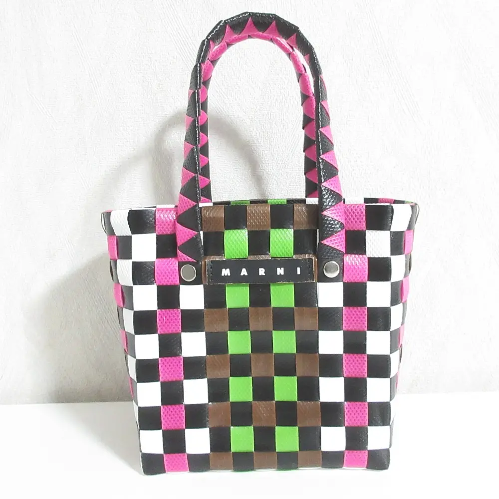 MARNI マルニ マーケット マイクロバスケット トートバッグ ハンドバッグ マルチカラー