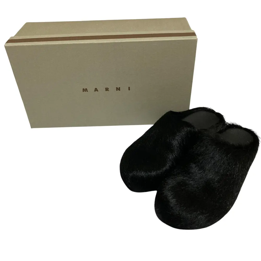 MARNI マルニ ヘアファー サボサンダル SBMS004601 サイズ36 23cm相当 ブラック 