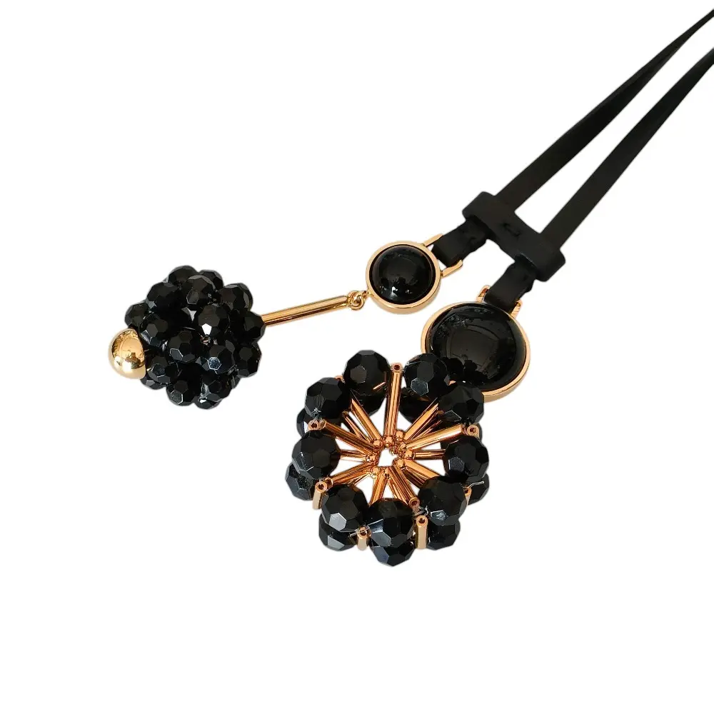 MARNI マルニ ビジュー ネックレス ペンダント アクセサリー ブラック×ゴールド
