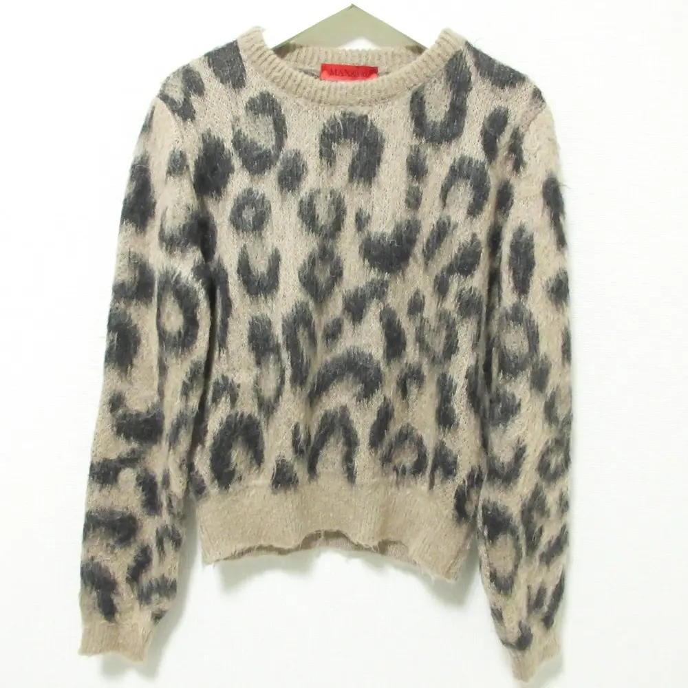 22AW MAX&Co. マックス＆コー レオパード柄 モヘアブレンド ニット セーター S ベージュ×ブラック