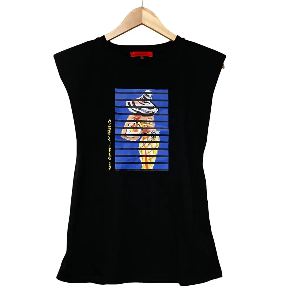 23SS MAX&Co. マックスアンドコー エレナチュプリナ コラボ LET’S DRAW! ノースリーブ カットソー Tシャツ L ブラック