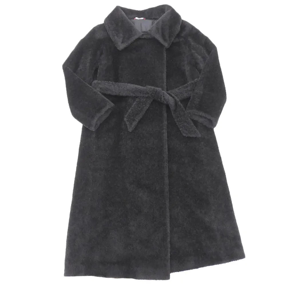 Max Mara Studio マックスマーラステュディオ アルパカウール ベルテッド ガウンコート 38 ブラック