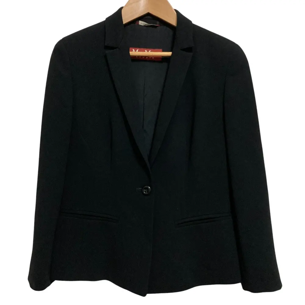 Max Mara Studio マックスマーラステュディオ シングル テーラードジャケット 38 ブラック