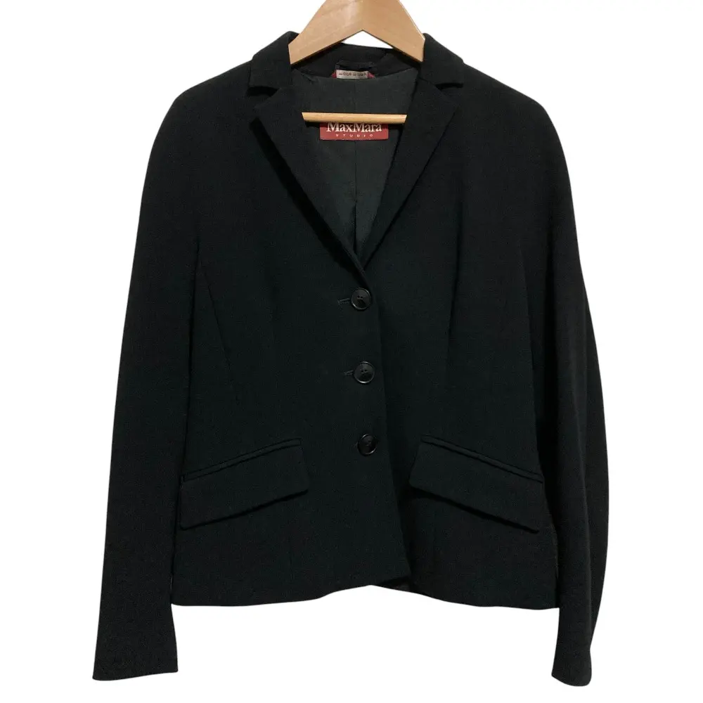 Max Mara Studio マックスマーラステュディオ シングル テーラードジャケット I38 ブラック