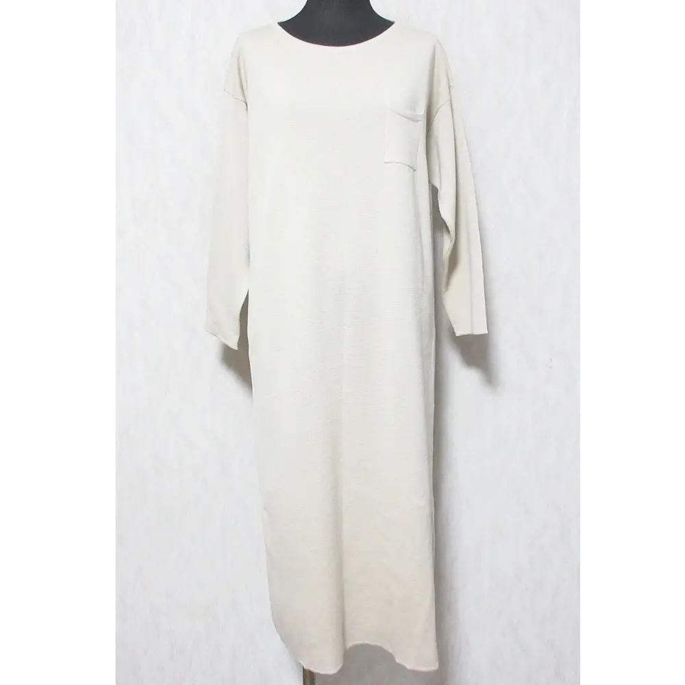 22SS Max Mara STUDIO マックスマーラステュディオ ウール ミモレ丈 ロング タイト ニットワンピース M ベージュ