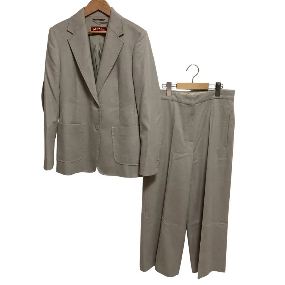 23AW Max Mara STUDIO マックスマーラステュディオ ウール ジャケット ワイドパンツ スーツ セットアップ サイズ42 ベージュ
