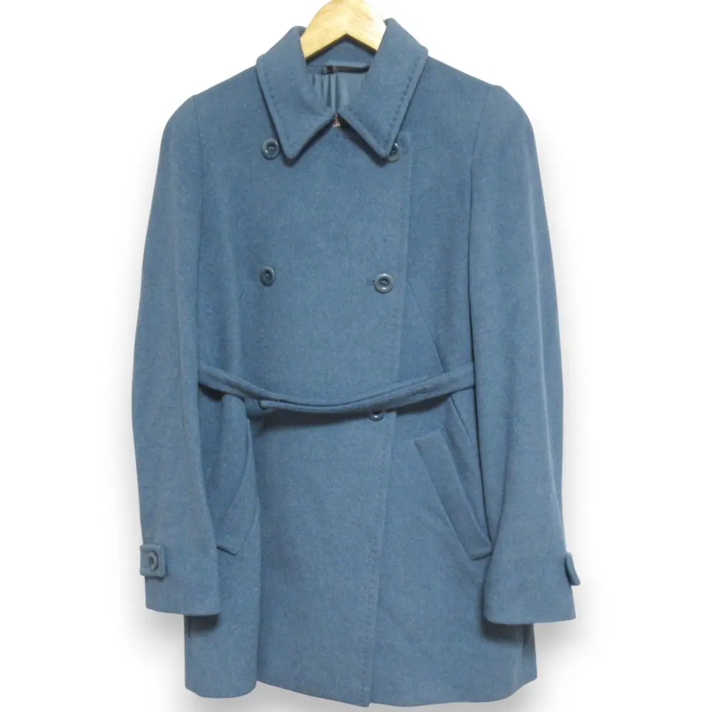 Max Mara STUDIO マックスマーラ ステュディオ アンゴラ ベルテッドコート I40 ブルー系