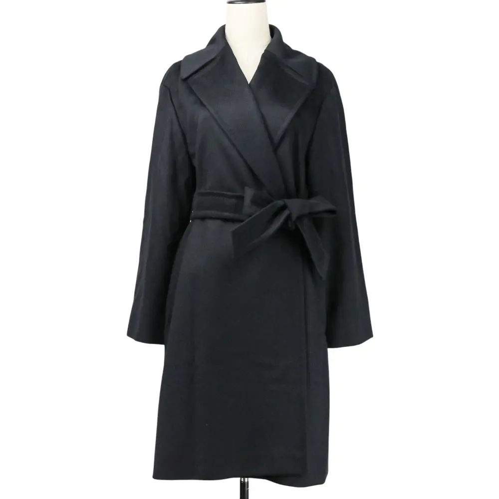 Max Mara STUDIO マックスマーラ ステュディオ TIGRE タイガー ウール ベルテッドコート 24260160916 サイズ42 ブラック