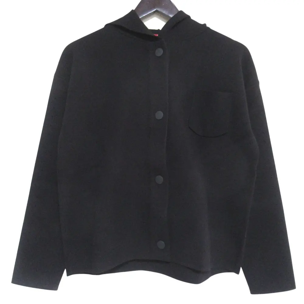 MaxMara STUDIO マックスマーラストゥディオ フーデッド ニットジャケット カーディガン Sサイズ ブラック