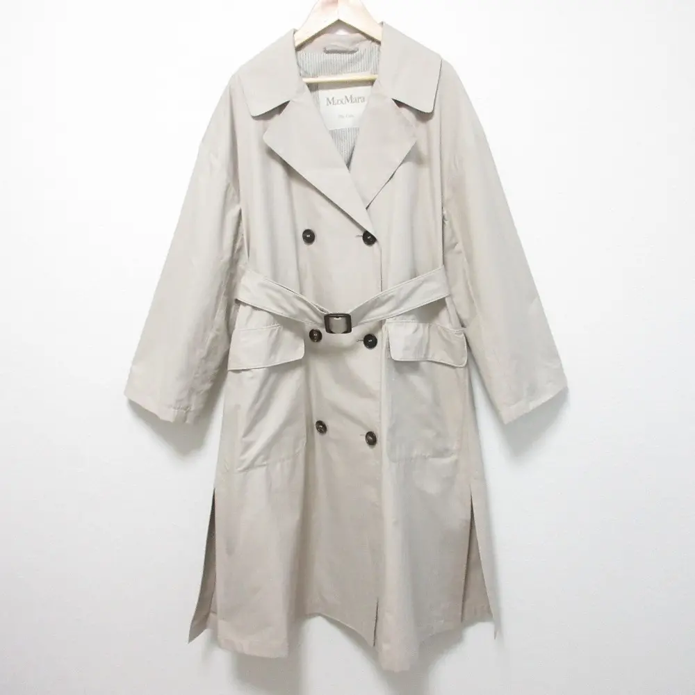 23SS Max Mara The Cube マックスマーラ ザキューブ 撥水コットンツイルトレンチコート サイズ34 ベージュ