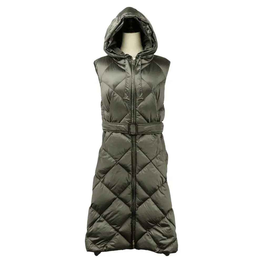 24AW Max Mara The Cube マックスマーラ キルティング ダブルジップ ロングダウンベスト ジレ 24292960256 サイズ42 グレー