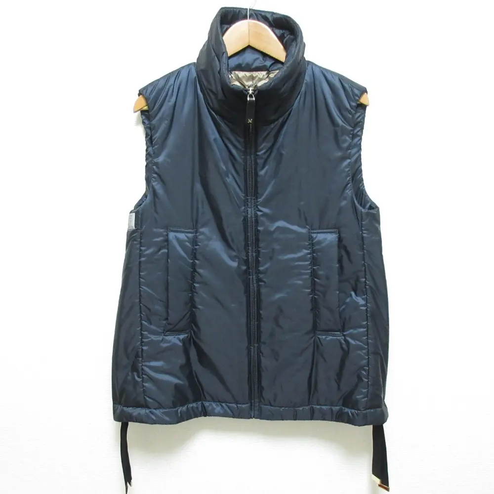 25AW Max Mara THE CUBE マックスマーラ GREENVE テクニカル キャンバス ジレ サイズ38 ネイビー