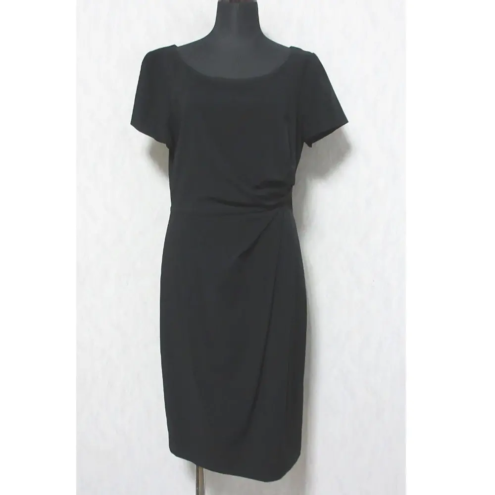 WEEKEND Max Mara ウィークエンドマックスマーラ アシンメトリー ギャザー 半袖 タイト ミニドレス ワンピース 42 ブラック