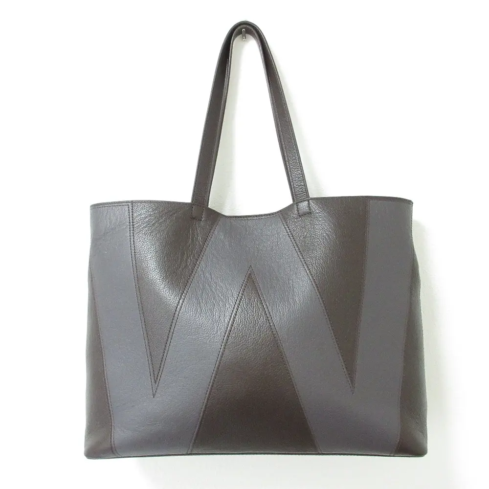 WEEKEND Max Mara ウィークエンドマックスマーラ レザー ロゴモチーフ トートバッグ ブラウン