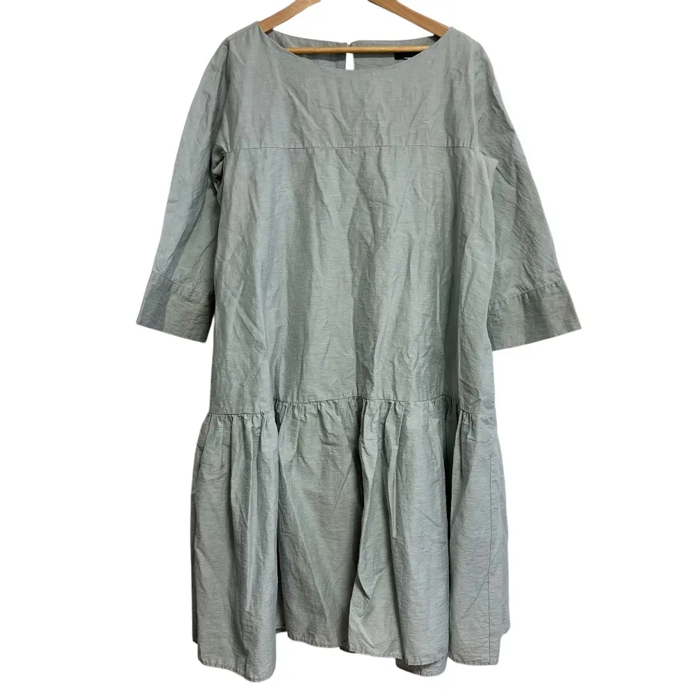 Weekend Max Mara ウィークエンド マックスマーラ リネンブレンド ひざ丈 フレアワンピース 38 ライトブルー